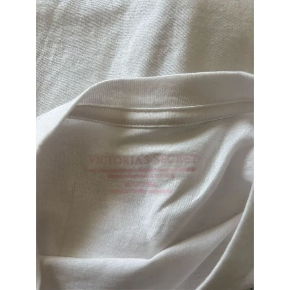 Victoria's Secret Pajama Set Long Sleeve Top Pants Rhinestone Logo Size M